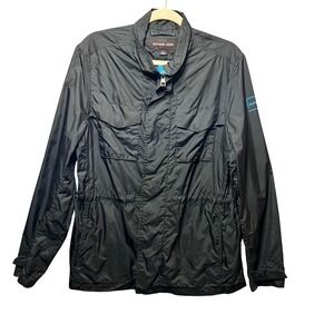 Michael Kors Packable Windbreaker Jacket Travel Lightweight Black Size M‎